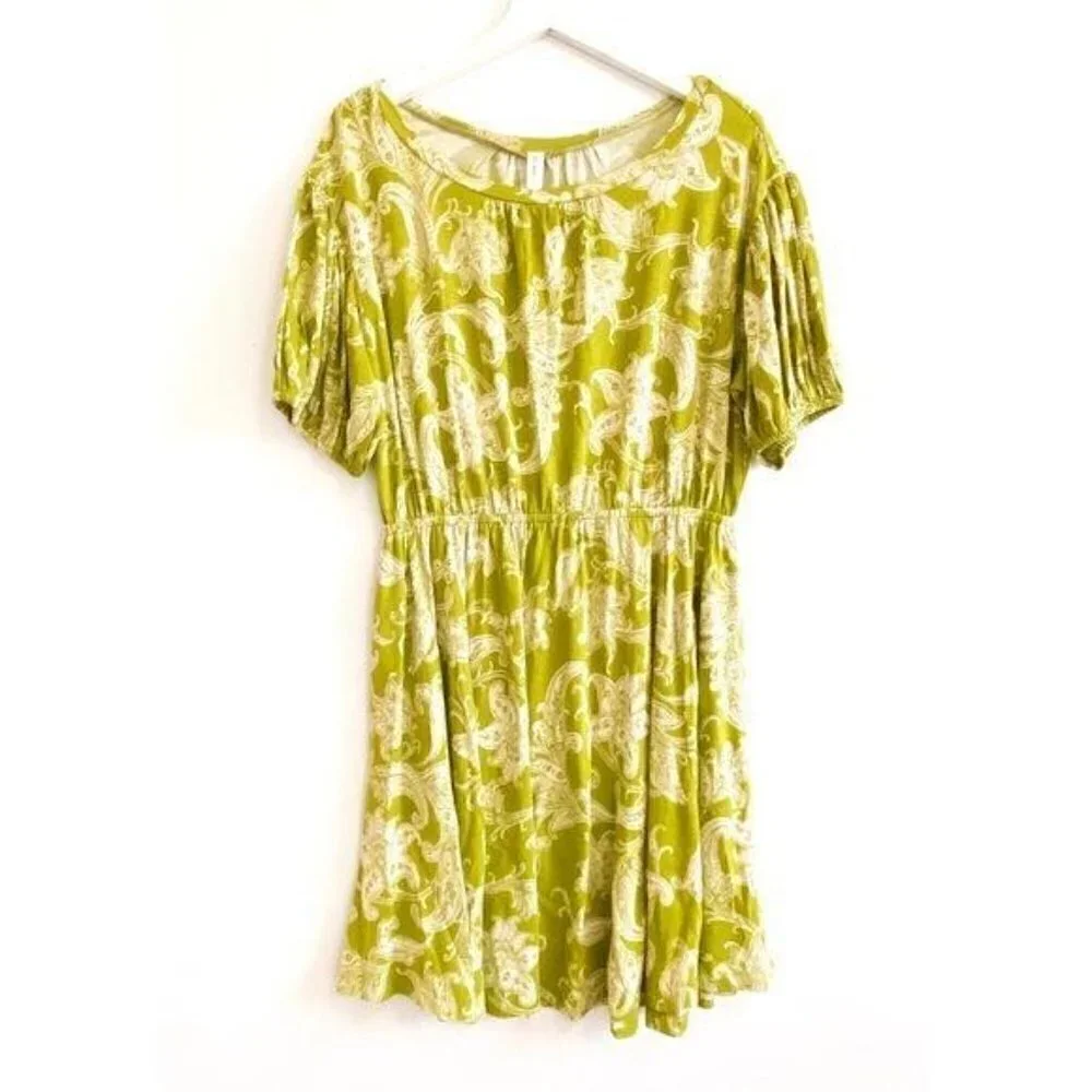 Anthropologie Mini Dress, Size M,‎ Green base, NWT